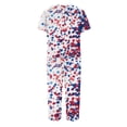 thumbnail image 4 of Women's 4th of July Pajama Sets 2 Pieces Lounge Sleepwears US Patriotic Printed Plus Size Short Sleeve Top and Capri Pants Independence Day Gifts, 4 of 6