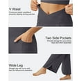 thumbnail image 3 of G4Free Wide Leg Pants for Women 29'' Loose Yoga Capri Pants Cross High Waist Dance Palazzo Casual Pants with Pockets, 3 of 7