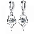 thumbnail image 1 of Pair of earrings heart twisted earrings white copper Xmas, 1 of 3