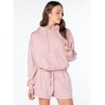 thumbnail image 3 of Celebrity Pink Women's and Women's Plus Lace Trim Hoodie Sweatshirt, Sizes XS-4X, 3 of 8