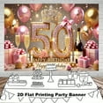thumbnail image 2 of Happy 50th Birthday Backdrop Pink Gold Balloons Fabulous 50th Birthday Background for Women Glitter Diamond Crown Fifty Years Old Age Birthday Party Decorations Banner Photo Booth Props, 2 of 5