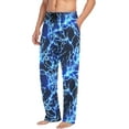 thumbnail image 4 of HPINK-T Blue Lightning Men's Pajama Pants Soft Comfy Sleep Lounge Pants Pjs Bottoms with Pockets, 4 of 7
