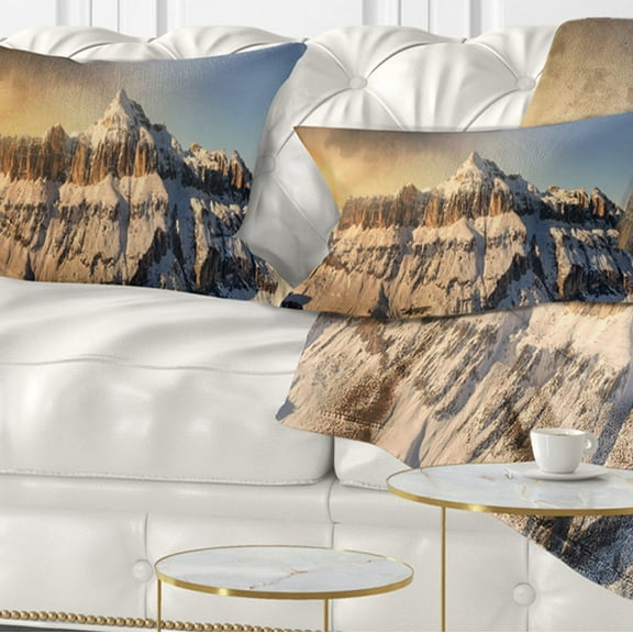 Designart 12" x 20" White Polyester Throw Pillow