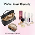 thumbnail image 2 of Cosmetic Makeup Bag Toiletry Pouch Make up Organizer for Women Cosmetic Handbag with Portable Flip Double Zipper for Travel, Black, 2 of 5