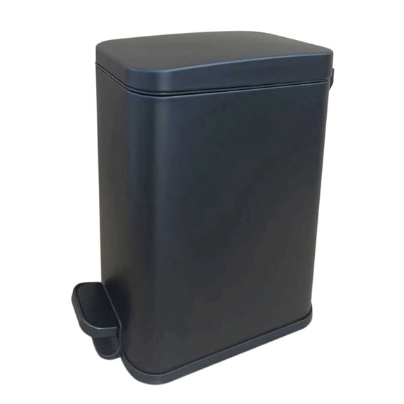 1.3 Gallon (5 L) Bathroom Trash Can, Small Trash Bin with Lid, Slim for Small Spaces, Stainless Steel Garbage Can, Soft Close, Black