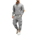 thumbnail image 6 of Gamivast Men's Quarter Zip Tracksuit Stand Collar Pullover and Cargo Pants Set Contrast Patch Outfit for Outdoor Work Hiking Camping Casual Daily Wear, 6 of 7