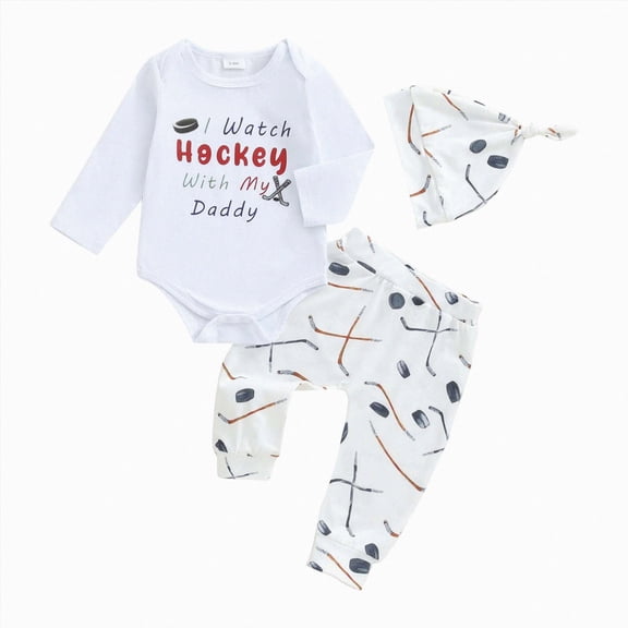 HCNTES Baby Boy Winter Clothes Boy Baby Clothes Newborn Newborn Baby Boy Clothes New to Letter Print Romper Pants Outfit 0 3 6 9 12 18 Months