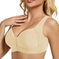 thumbnail image 4 of YUTK Bras for Women - Women's Plus Size Front Buckle without Steel Ring Gathering Sexy Bra with Seamless Back and Thin Sports Bra for Women Beige 42, 4 of 5