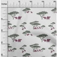 thumbnail image 1 of oneOone Viscose Jersey Fabric Tree & Animals Ikat Print Fabric By Yard 60 Inch Wide, 1 of 4