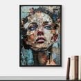 thumbnail image 2 of IDEA4WALL Framed Canvas Print Wall Art Debris Stacking Woman Face Wall Decor Mixed Media Portrait Print Colorful Pastel Modern Art Contemporary Relax/Zen for Home Decor - 24"x36" Black, 2 of 5