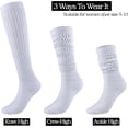 thumbnail image 2 of 2Pairs/3Pairs Women Slouch Socks Thick Boot Socks Soft Extra Long Knee High Scrunch Socks Size 5-10, 2 of 6