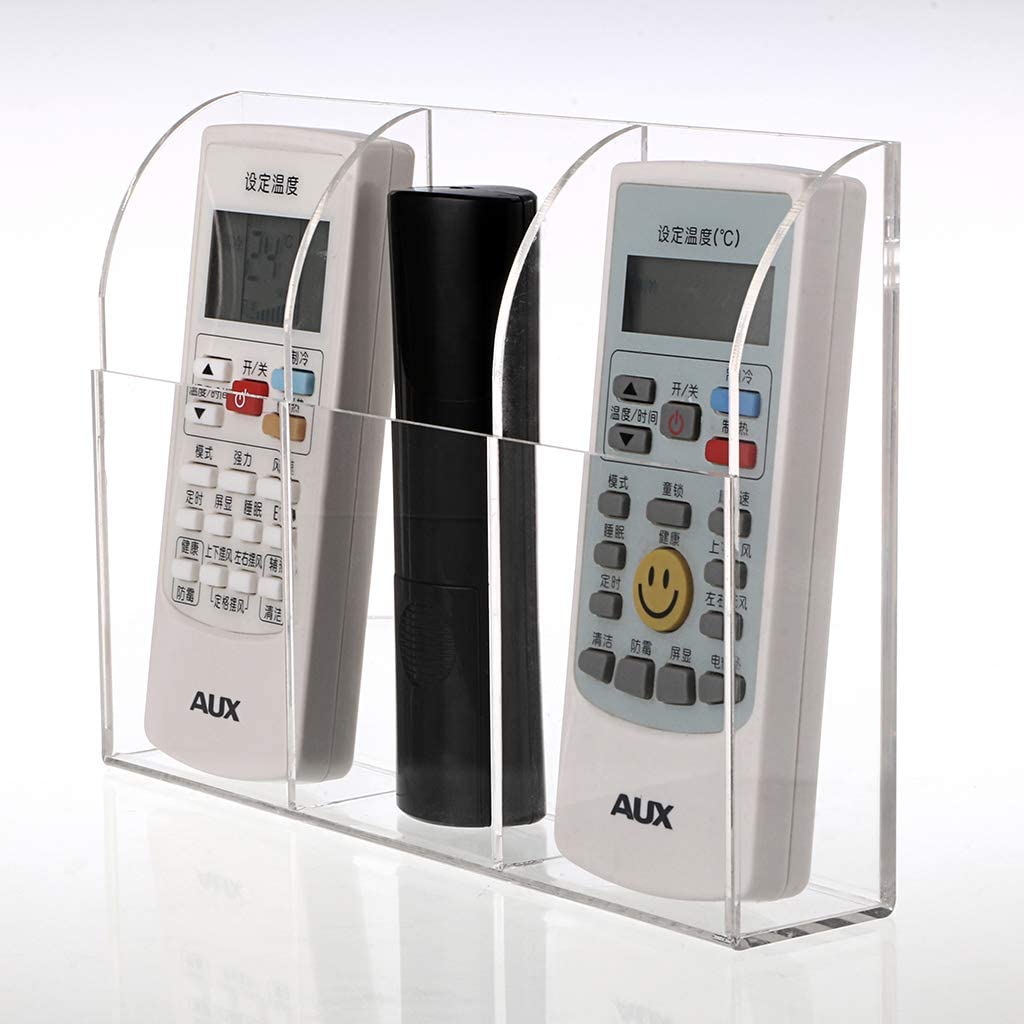 Wall Mount Remote Control Holder Clear Acrylic with Film Cover Media