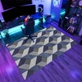 thumbnail image 4 of Blue Gray Texture Rug 4x5ft Area Rugs Modern Geometric Art Rugs Non Slip Low Pile Indoor Washable Carpet for Living Room Farmhouse Bedroom Apartment Home Decor Floor Mats, 4 of 6