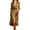 Khaki, variant on Women's Long Sleeve Button Front Maxi Dress Asymmetrical Ruched Country Concert Western Cowgirl Flowy Dresses Black S