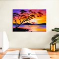 thumbnail image 3 of Elephant Stock Tree In Sunset Wall Art - Horizontal Canvas Wall Art - Living Room Wall Decor - Beach Canvas - Orange And Pink Decor - 12" x 8", 3 of 8