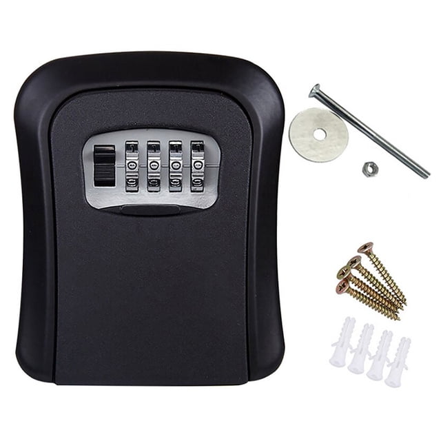 Door Key Storage Box Portable Professional Plastic Portable Professional Indoor Household Office Building Factory Coded Lock Case Container Accessories Black