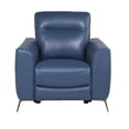 thumbnail image 5 of Bowery Hill Ocean Blue Top Grain Leather Power Reclining Chair, 5 of 12