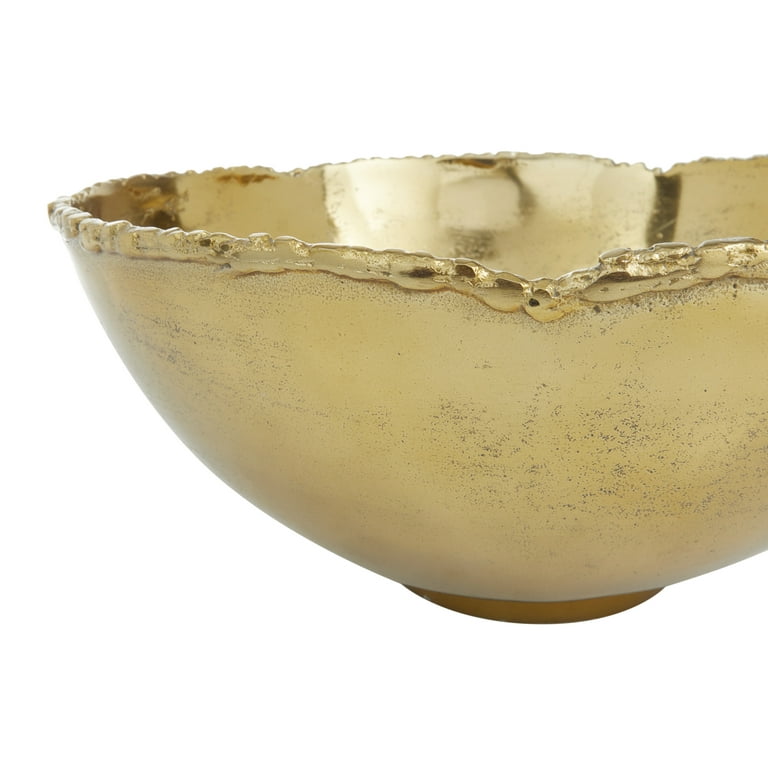 DecMode 14, 12, 10W Round Gold Aluminum Decorative Bowl, Set of