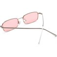 thumbnail image 4 of Pink Retro Rectangle Sunglasses for Women Men Square Narrow Hip Hop Small Frame Sun Glasses, 4 of 5
