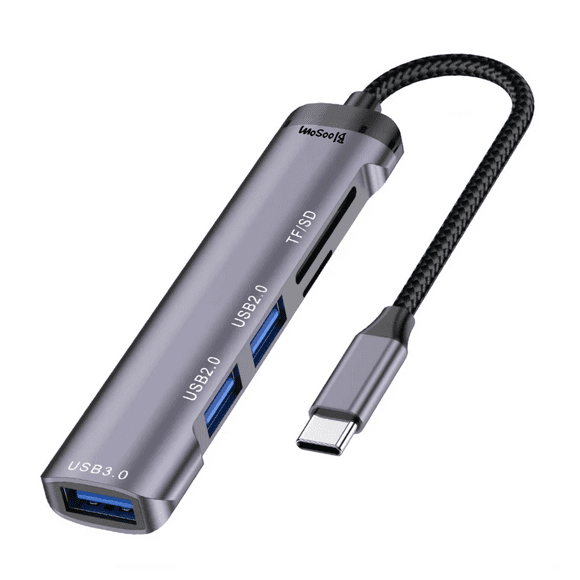 Lector De Tarjetas Bloosom 6 En 1 Adaptador Micro Sd Usb Otg Celular Gris