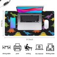thumbnail image 5 of Long Mouse Pads for Desk,Colorful Dinosaurs Black Pattern Desk Mats on Top Of Desks, Desk Mouse Pad Extra Large with 3mm Non-Slip Base and Stitched Edge for Gaming,Office,Work,Home 31.5"x15.7", 5 of 6