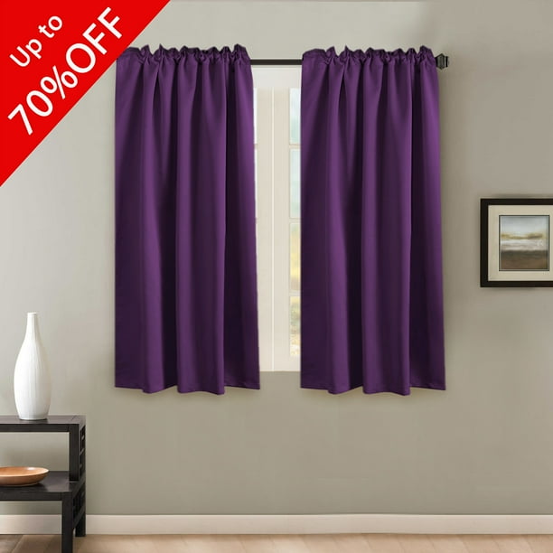 Blackout Thermal Insulated Curtains Panels, Back Tab / Rod Pocket