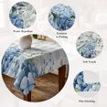 thumbnail image 5 of Blue Flower Table Cloth Waterproof Tablecloths, Grey Plaid Hydrangeas Eucalyptus Leaves Tablecloth Dining Table Cover for Kitchen Party Tabletop Outdoor, Square Tablecloth 60x60 Inch, 5 of 9