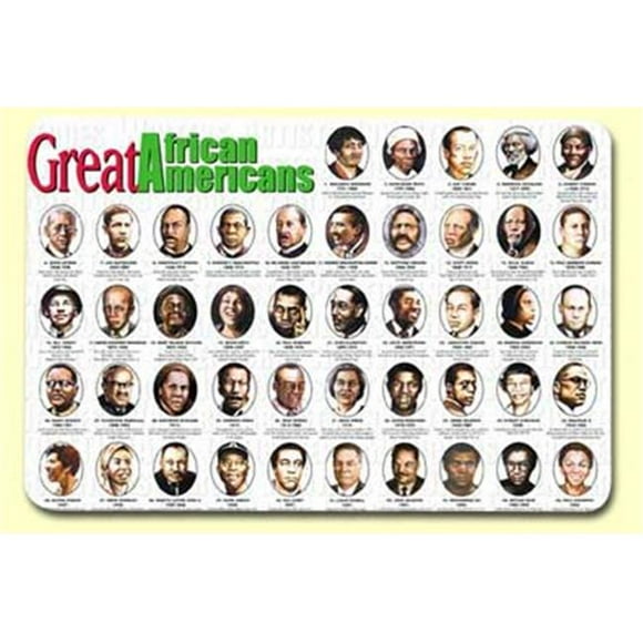 Painless Learning AFR-1 Great African Americans Placemat - Pack of 4