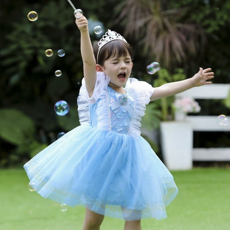 Princess Cinderella Dress Blue Toddler Girls Holloween Costume Dress Up Walmart