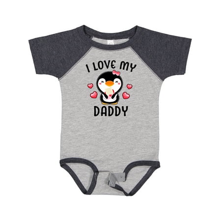 

Inktastic I Love My Daddy with Cute Penguin and Hearts Gift Baby Girl Bodysuit