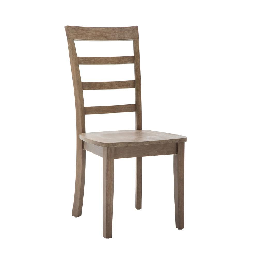 Boraam Boulder Wood Dining Room Side Chairs - Barnwood Wire-Brush Finish - Set of 2