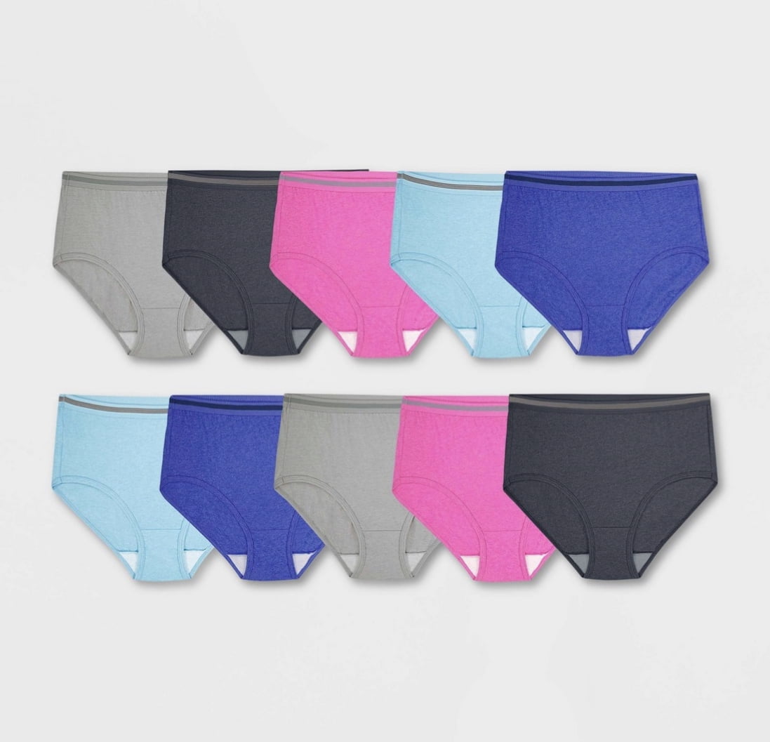 Fruit of the Loom Women's 10pk Cotton Briefs, Colors May Vary, Size 10 - Walmart.com