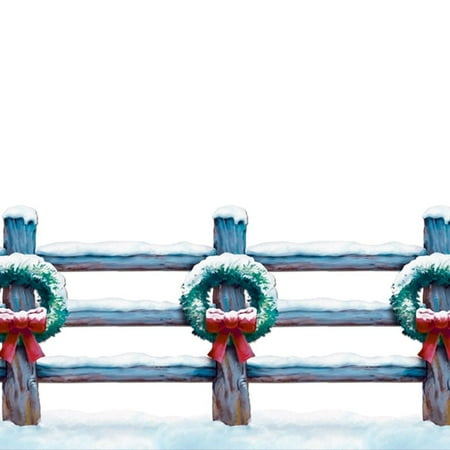24" x 30' Holiday Fence Border Backdrop Scene Setter Decal Holiday Decoration
