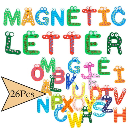 

PENGXIANG 26Pcs Magnetic Letters Fridge ABC Alphabet Magnets for Toddlers Baby Wooden Refrigerator Large Magnet Letter Learning Games Wood Toys for Kindergarten Age 1 2 3