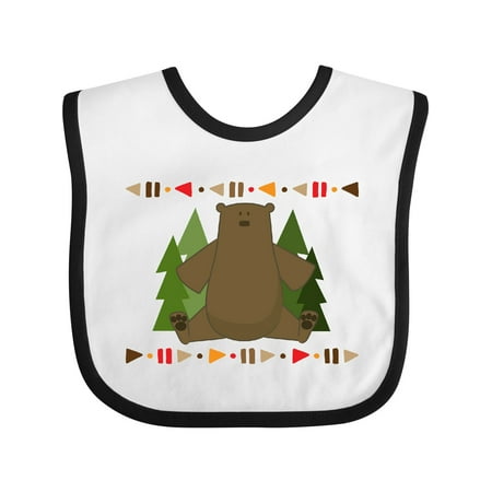 

Inktastic Tribal Bear Woodland Trees Gift Baby Boy or Baby Girl Bib