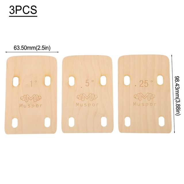 3 Piece Electric Bass Neck Shims Essential for Adjusting Bolt On Neck Angle and Maintaining Optimal Instrument Tone