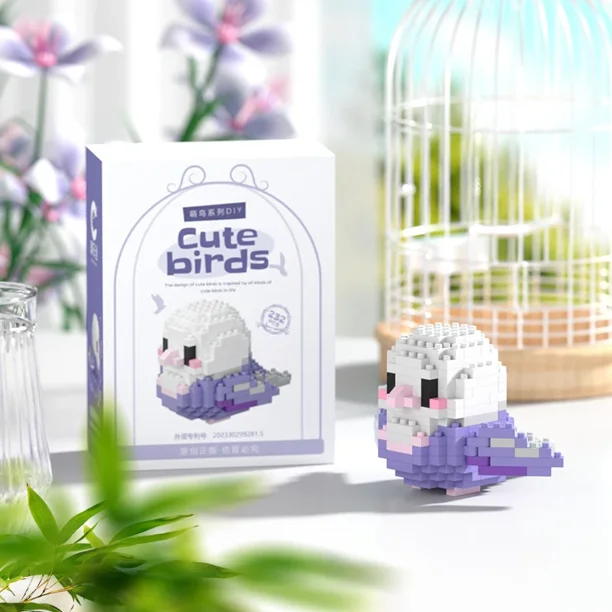 Bloques de construcción de pájaros, serie de ladrillos, minimodelos 3D DIY de animales, cacatúas, moscas, juguetes de dibujos animados para niños, regalos de Navidad