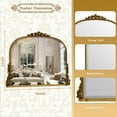thumbnail image 5 of BEAUTYPEAK 36"x 27" Arched Vanity Mirror Vintage Decor Mirror Wall Mounted, Antique Gold, 5 of 8