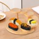 thumbnail image 5 of Bandeja de madera para servir sushi perfecl Soporte multifuncional exhibición redondo, 5 of 8