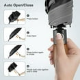 thumbnail image 6 of Automatic Folding Umbrella,Windproof Compact Umbrella with Two Reflective Stripes, Portable Travel Umbrella, UV Protection Sun Umbrella with Reinforced Frame For Rainy Sunny Days Night Time Use, 6 of 6