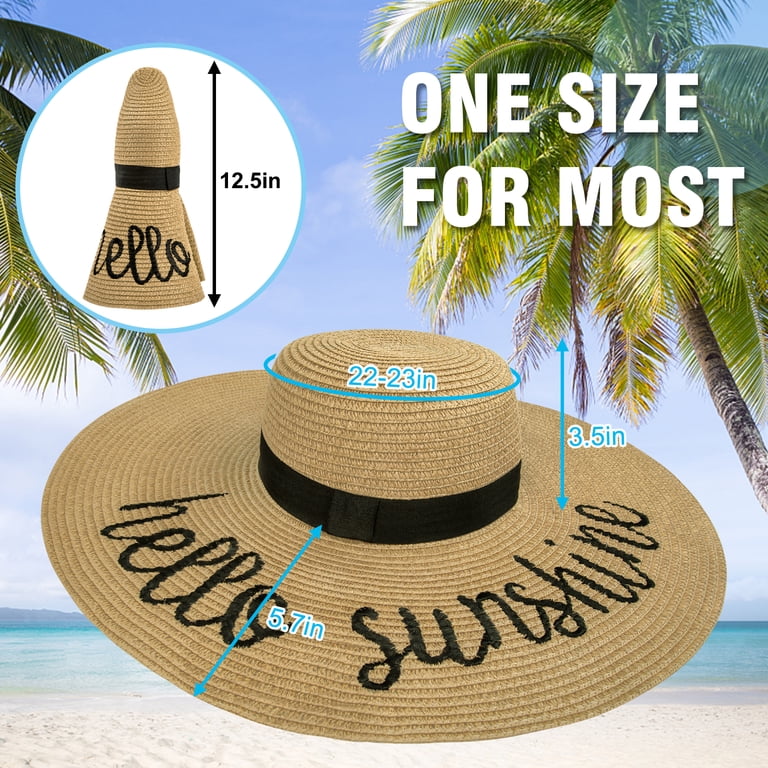 Loritta Summer Straw Hats Women, Floppy Foldable Wide Brim  display picture 3