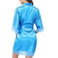 thumbnail image 2 of Women's Bathrobe Sexy Lace Sleepwear Satin Nightwear Soft Lingerie Pajamas Suit, 2 of 2