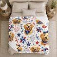 thumbnail image 5 of Dog Portrait Colorful Pet Artwork Playful Graphic Style Dog Lovers Colorful Pet Portrait Warm Flannel Blanket, Pet Adoption Gift for Living Room and Bedroom Home Decor, 5 of 9