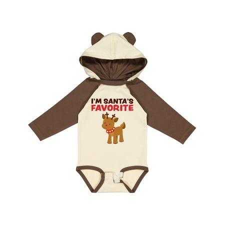 

Inktastic I m Santa s Favorite reindeer Boys or Girls Long Sleeve Baby Bodysuit