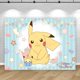 thumbnail image 3 of Fondo de la familia Eevee de Pokémon, linda princesa para fiesta de cumpleaños, fotografía para dormitorio, pancarta de fotos para colgar en la pared, 3 of 5