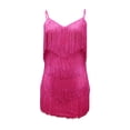 thumbnail image 4 of Vestido Ceñido Al Cuerpo Vestido de cóctel con borlas, sin espalda, para mujer, sin mangas, para club nocturno (Rose Red S) Kuymtek para Mujer Rosa roja T S, 4 of 6