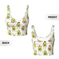 thumbnail image 6 of Uemuo Avocado Playing Music Pattern Women's Sports Bra - High Impact Support, Breathable, and Comfortable Athletic Bra for Running, Yoga, and Workouts, 6 of 9