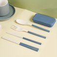 thumbnail image 4 of 4pcs Portable Reusable Utensils Set With Case, Spoon Chopsticks Knife Fork Tableware Set For Camping Office Picnic Travel, 4 of 5