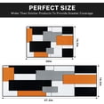 thumbnail image 2 of Orange Geometric Kitchen Rugs and Mats Non Skid Washable Set of 2, Checked Black Grey Kitchen Mats for Floor, Rustic Kitchen Runner Rug, Modern Abstract Kitchen Decor, 2 of 6