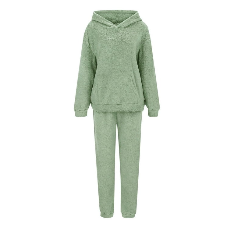 Feancey Womens Piece Fleece Set Lounge Hoodie Sweatshirt Jogger